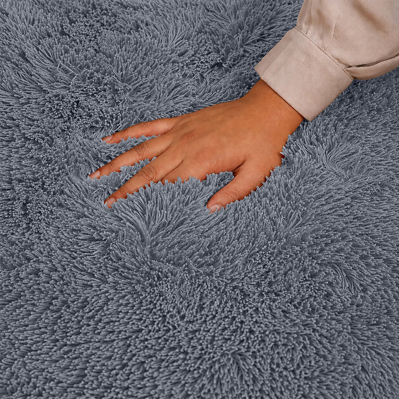 Solid Colour Shag Area Rug, Rectangle 60 x 110 cm
