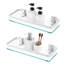 Tablette flottante en acier inoxydable et verre Keyarra (2 pièces)-1970707706
