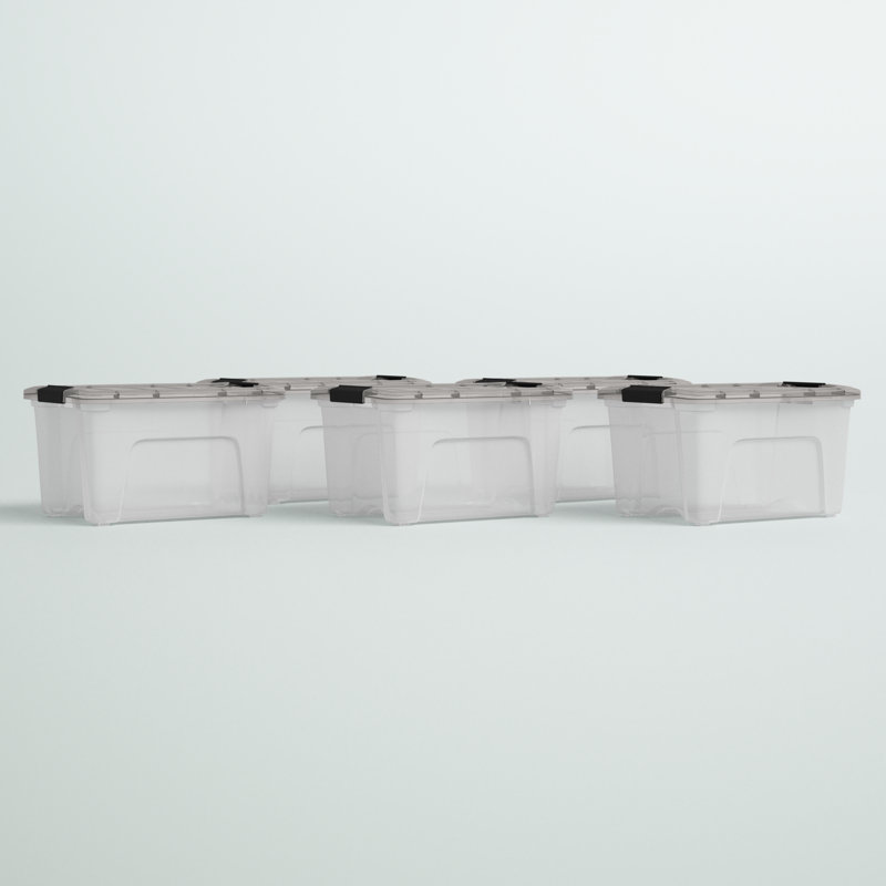 54 Qt./13.5 Gal. Plastic Storage Box with Latching Lid in Clear, 11.5" H x 15" W x 19.125" D, 40