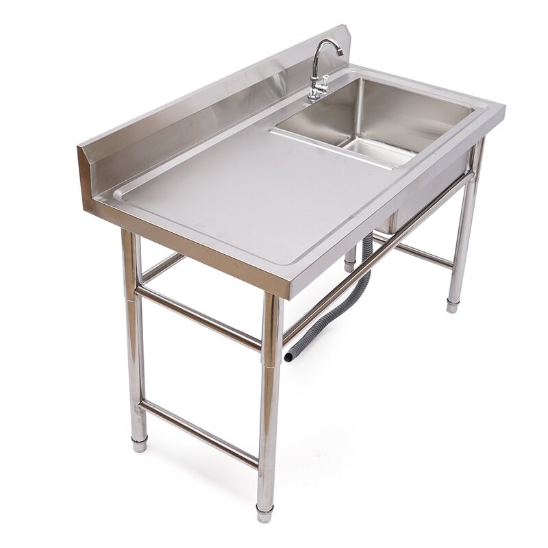 YYBUSHER Freestanding Kitchen Stainless Steel Utility Sink Set Catering ...