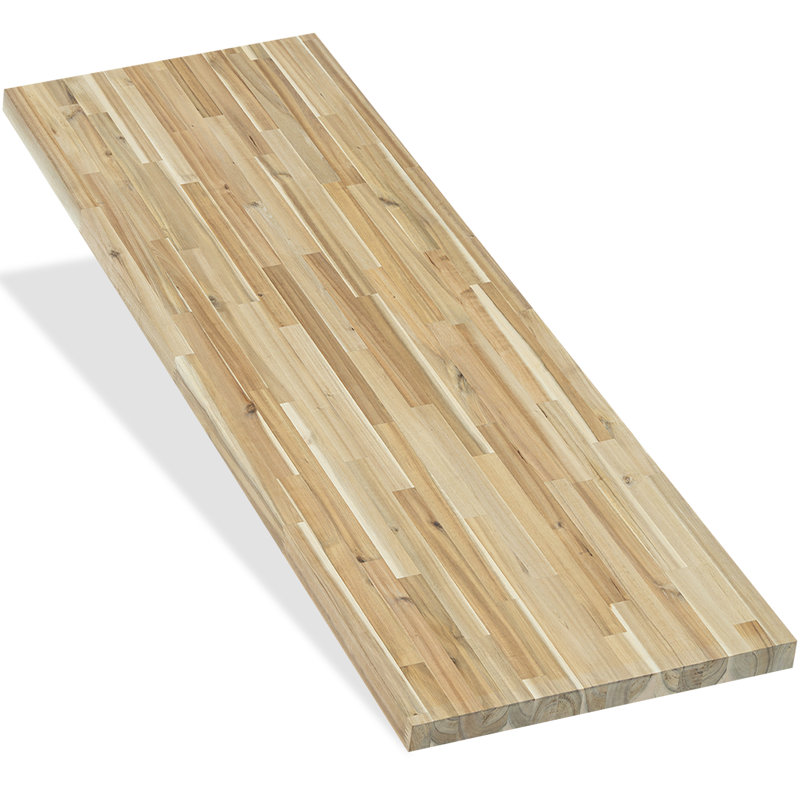 Comptoir en bois massif sans finition en bois d'acacia pour dessus d'îlot de cuisine, plateaux de bureau, plateaux de table, tables basses, etc.