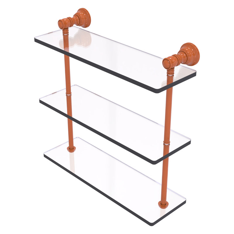 Freyja 3 Piece Glass with Towel Bar, 16" H x 16" W x 5.54" D, Autumn Sparkle