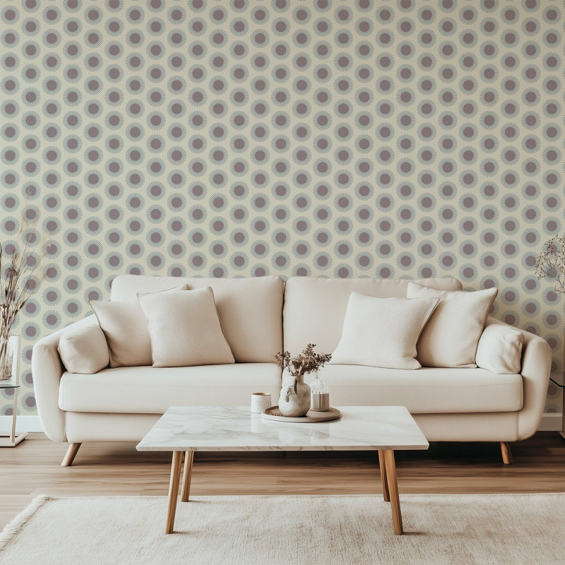 Sunburst - Plum Wallpaper, Self-Adhesive, Vinyl, Plum