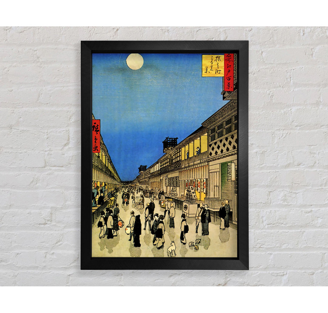 Hiroshige-Marktplatz - Einzelne Bilderrahmen Kunstdrucke