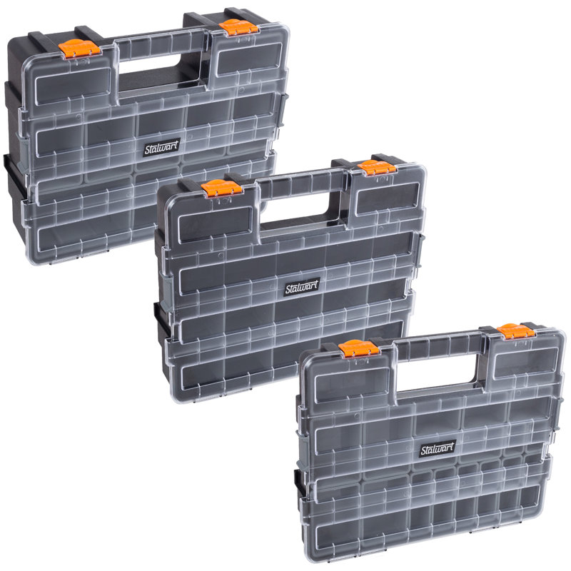 Stalwart Tool Box Organizer - Portable Parts Organizer with Customizable Compartments for Hardware