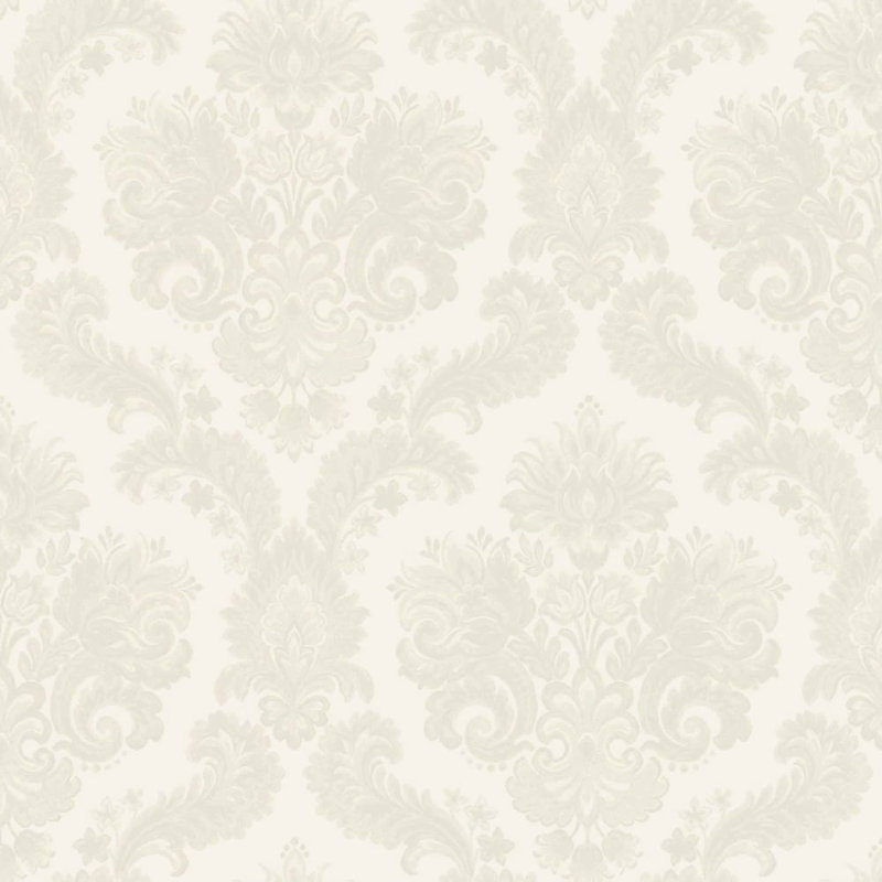 Ornamenta Collection Floral Damask Wallpaper Roll, Cream