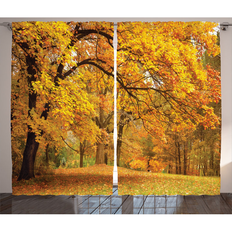 Forest Semi-Sheer Rod Pocket Curtain Panels, 54" x 63"