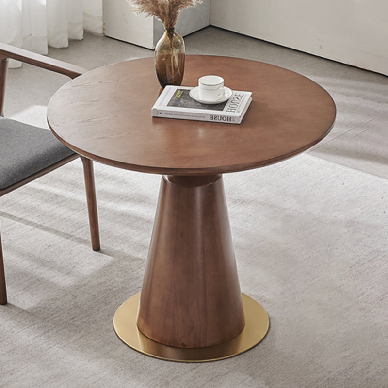 Table de salle à manger ronde en bois massif brun noisette, H 29,53 po x L 31,5 po x l 31,5 po