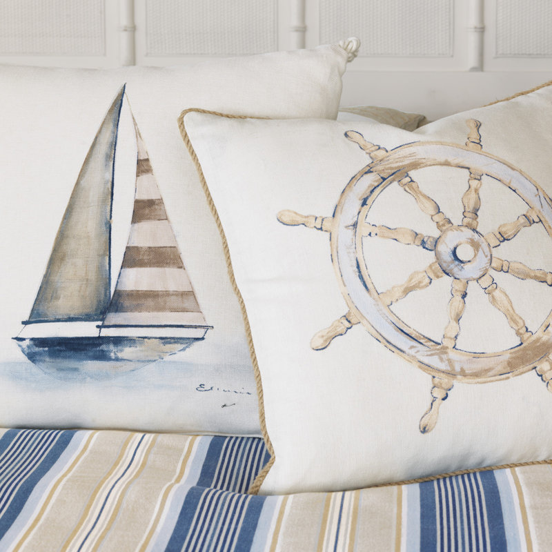 Maritime Linen Square Pillow Cover & Insert, Down