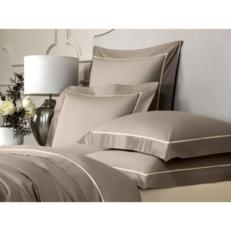 Plaza Sateen Duvet Cover, Twin Duvet Cover, Brown/Beige