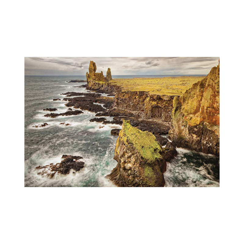 Iceland, Snaefellsnes Peninsula, Londrangar Cliffs by John Ford - Wrapped Canvas Print, 20.32cm H x 30.48cm W x 1.91cm D