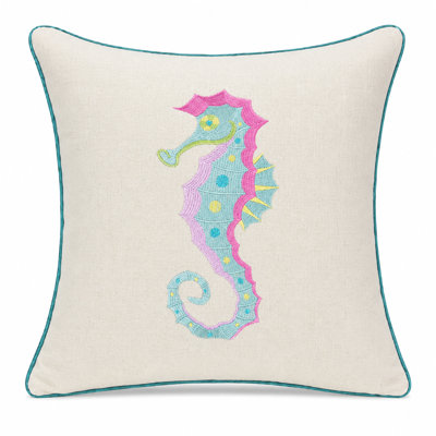 Archipelago Embroidered Feather Reversible Throw Pillow