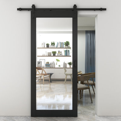 Sliding Mirror Barn Door with Hardware Kit and Door Handle