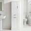 Grande armoire de rangement pour salle de bain avec tablettes réglables et panier à linge-244797245