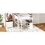 Grand lit mezzanine blanc avec bureau, compartiments de rangement et une tablette ouverte - construction, facile à assembler, tablette de bureau spacieuse, boîte en bois massif, garde-corps