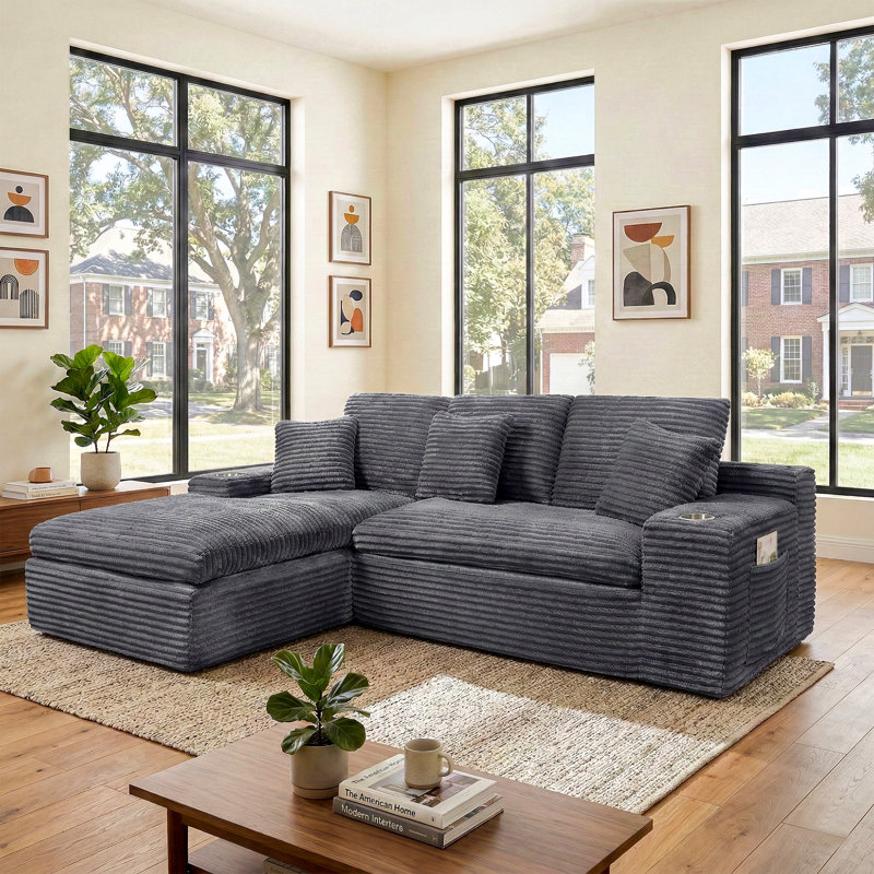 Canapé modulaire 98 po Cloud, Gray