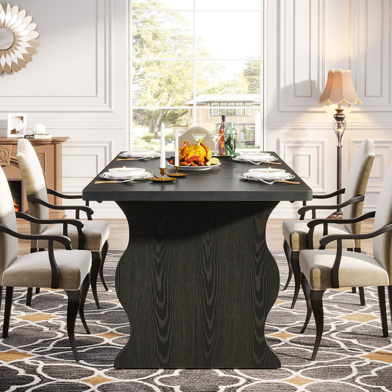 Saphronia 63'' Rectangular Dining Table, Black