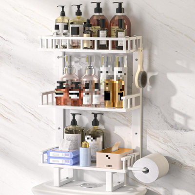 Storage Shelf Above Toilet Saves Space