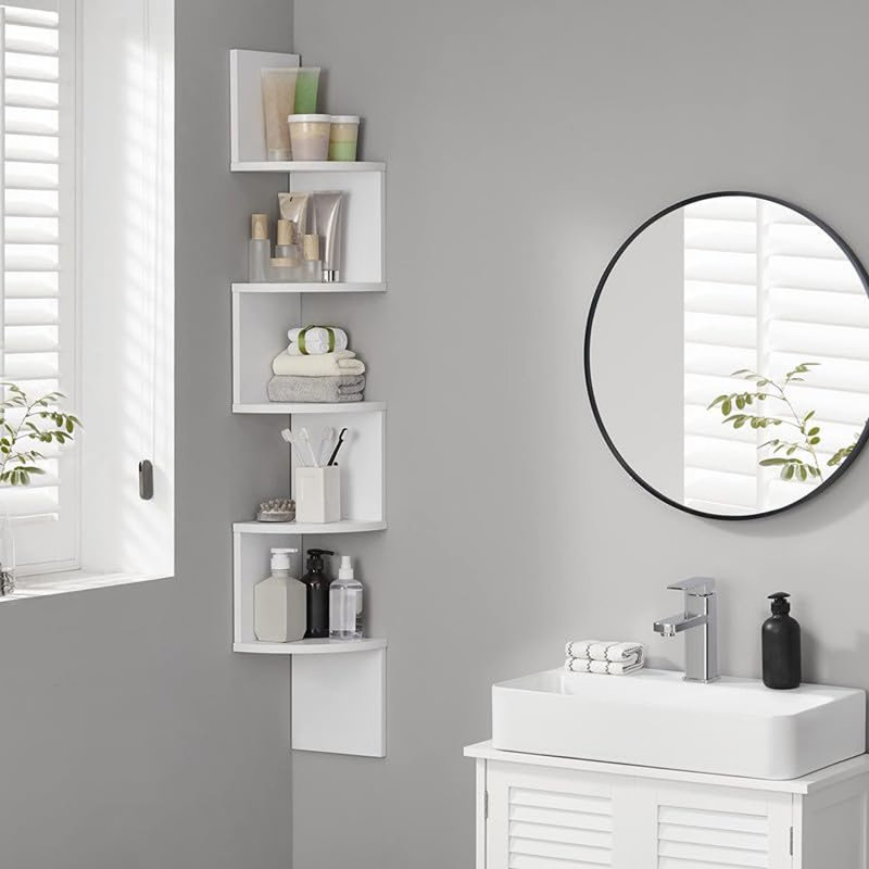 Corner Shelf Wall Mount, 5-Tier Floating Corner Bookshel...