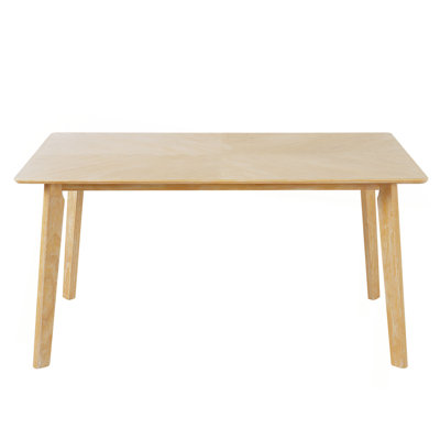 Table de salle à manger rétro, table de salle à manger pour 6 personnes, table de salle à manger rectangulaire minimaliste pour la salle à manger et la cuisine, pieds en bois d'hévéa