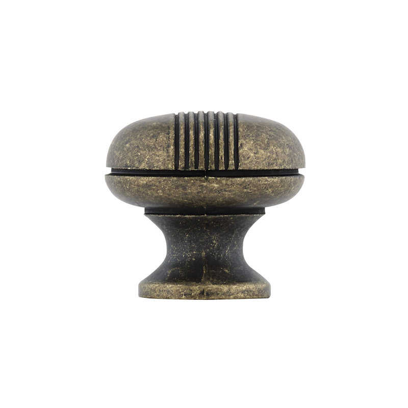 Expression 1 1/4" Diameter Mushroom Knob, Burnished Brass