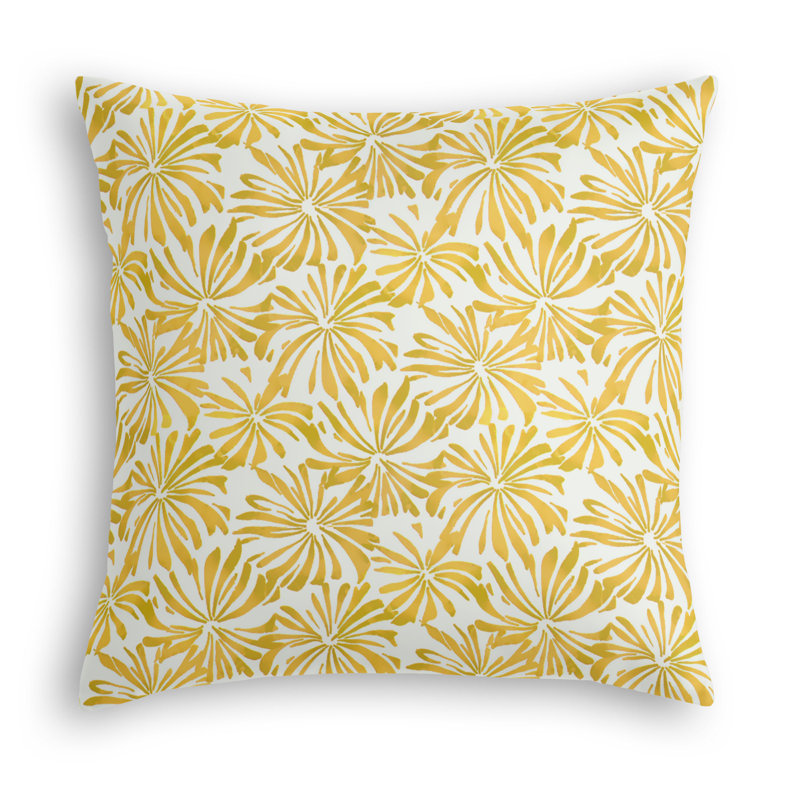 Coussin Juliet, Jaune épice, 20 po x 20 po