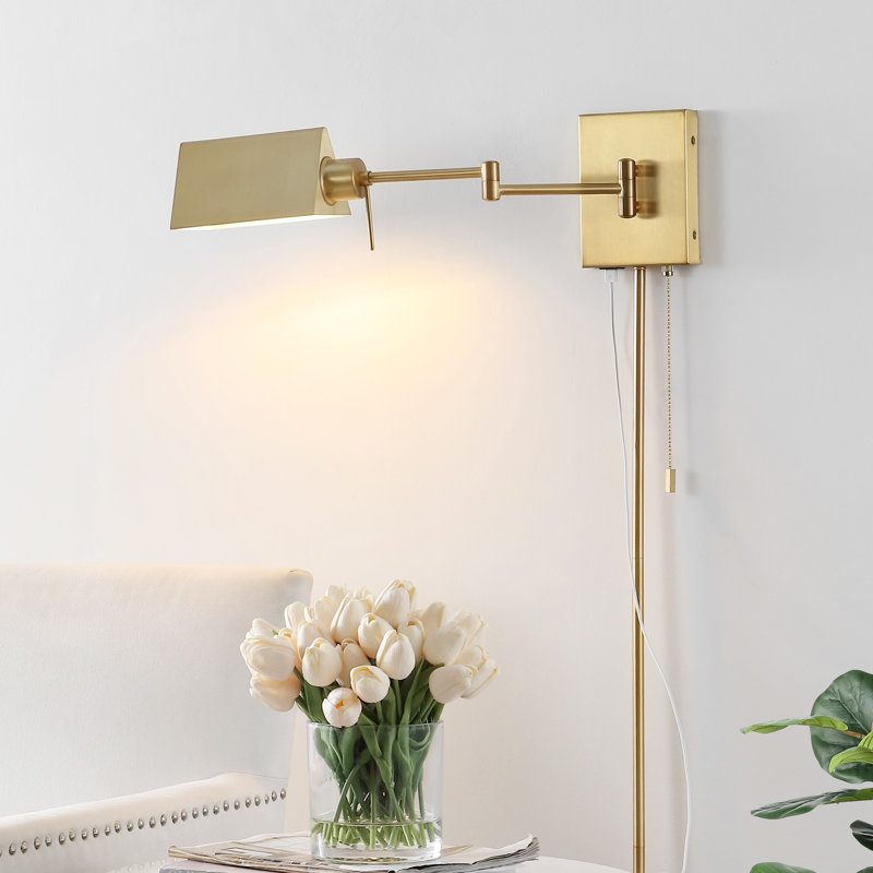 Rawtenstall Iron Swing Arm Sconce, Brass Gold