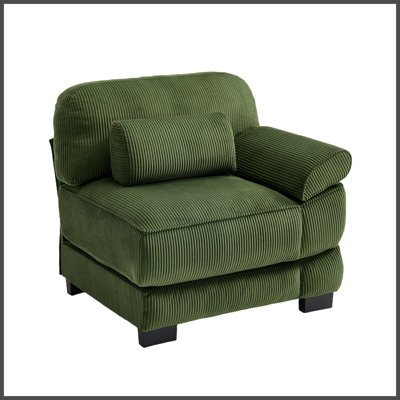 Sofa RSF Corduroy W/1 Pillow -Green