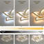 Ventilateur de plafond 27 pouces avec lumière, style nordique moderne, pales en acrylique, finition or champagne, montage encastré, température à 3 couleurs DEL télécommandée