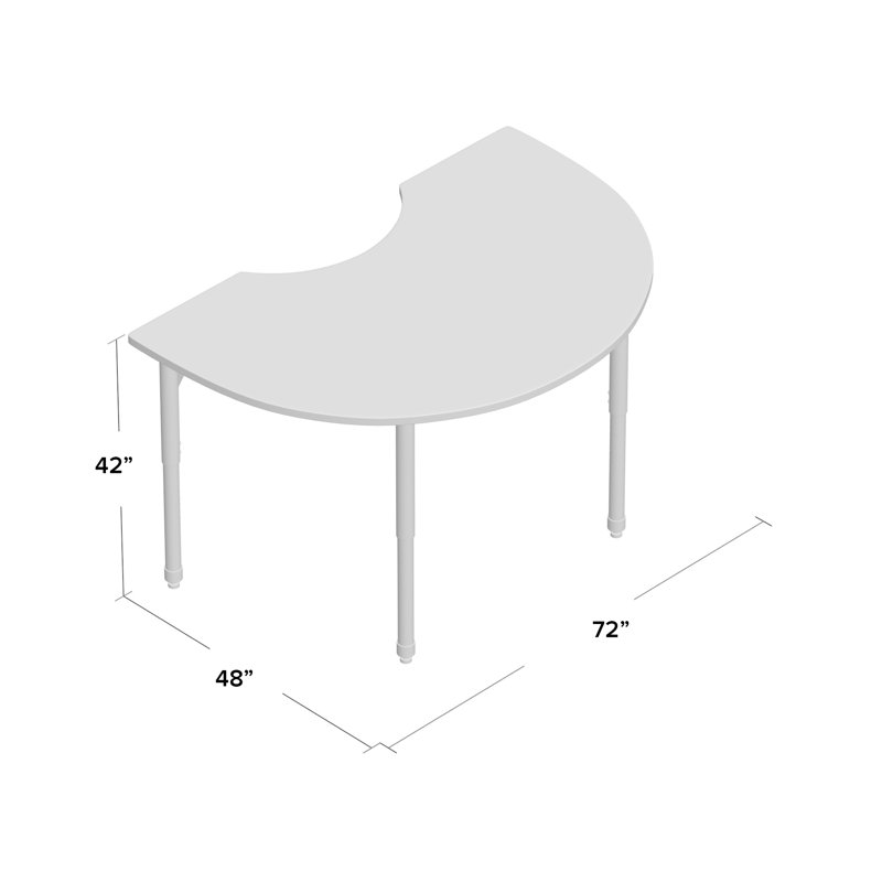 Table d'activité à hauteur réglable pour les reins Premier Series, Gris, Chêne Solaire