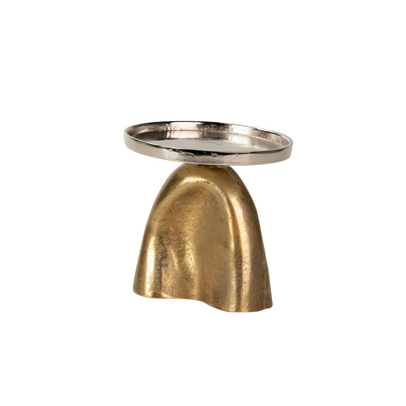 Aluminum Tabletop Candlestick, 16cm H x 16cm W x 16cm D