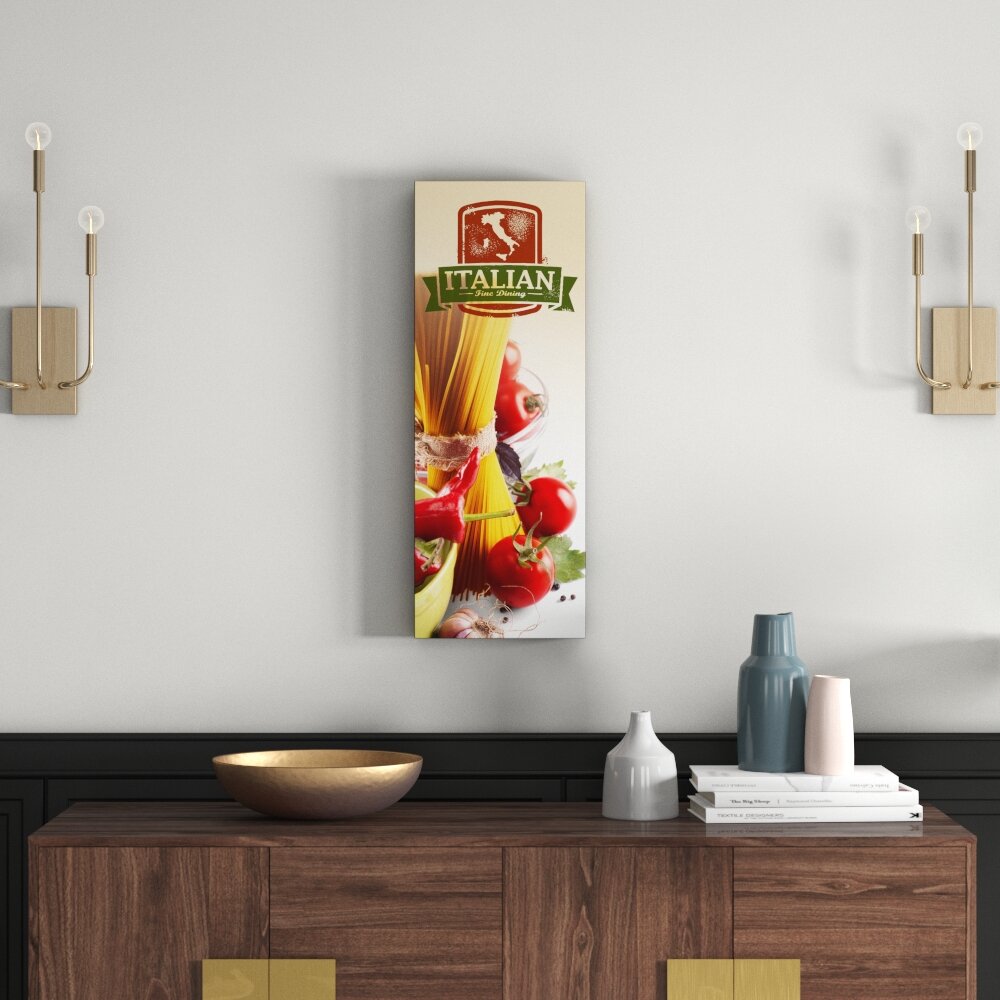 Glasbild Authentic Italian Cuisine IV, Kunstdruck