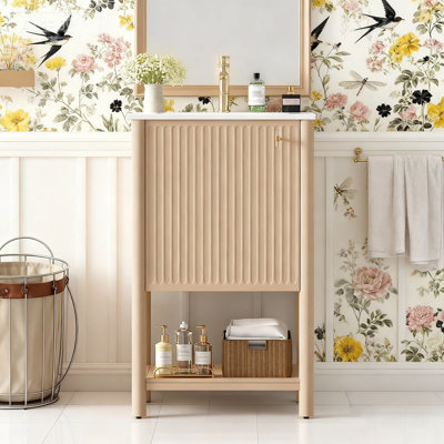 Meuble-lavabo simple 20 po avec comptoir en céramique