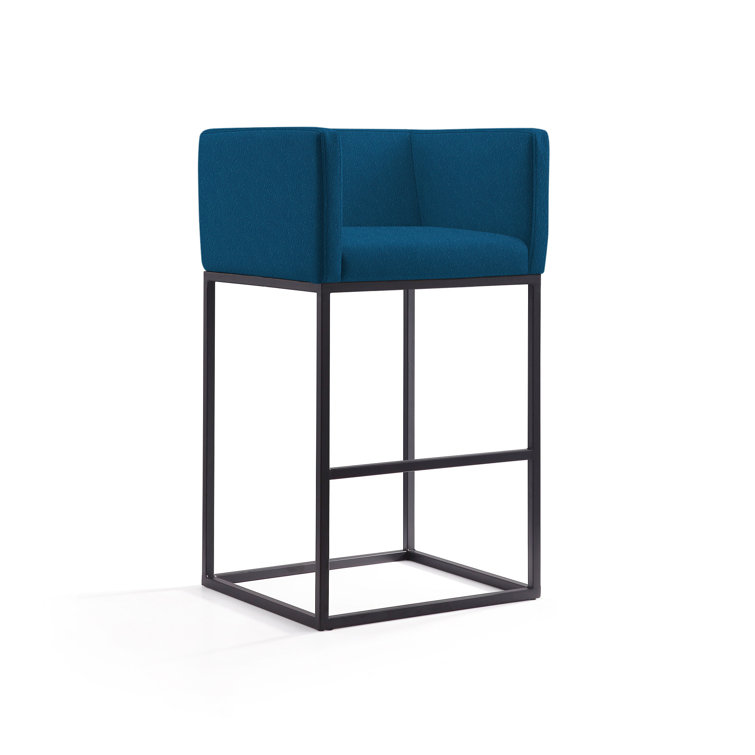 Upholstered Counter Stool with Metal Frame