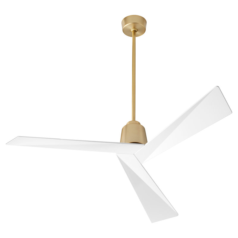 Ventilateur de plafond à 3 pales 54 "avec télécommande Gosnell, Or/blanc