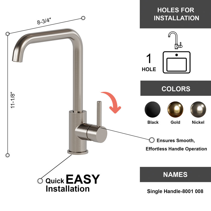 Single-handle Bathroom Faucet, Brushed Nickel
