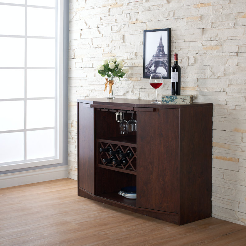 130cm Wine Bar, Walnut