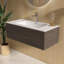 Plateau de meuble-lavabo à surface solide 39,37 po avec lavabo rectangulaire