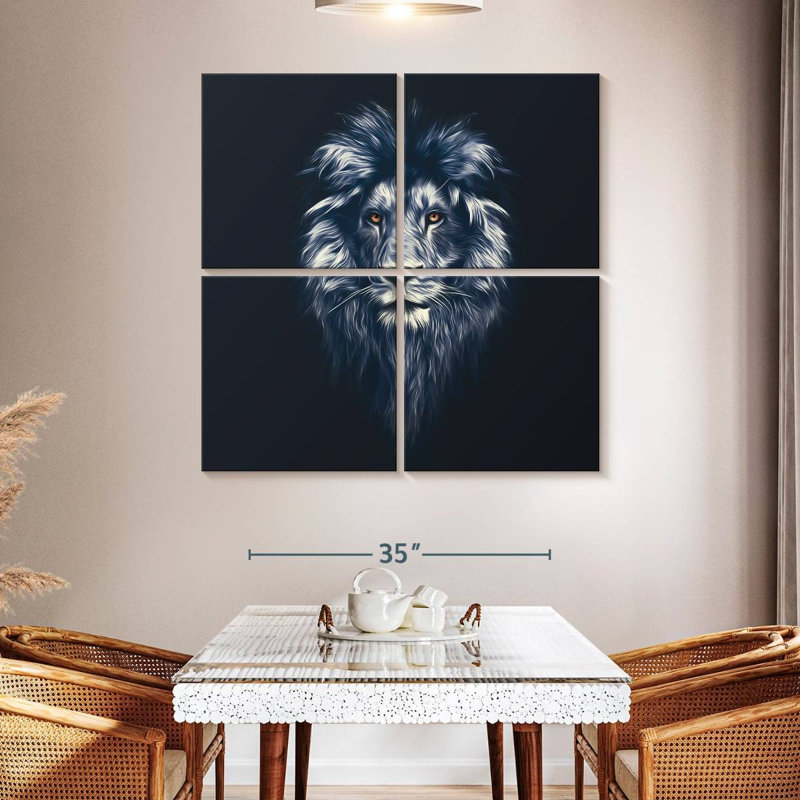 Tête de lion envoûtante, H 45 po x l 45 po