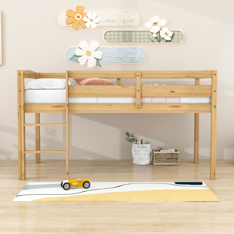 Lit mezzanine simple en bois, Noyer