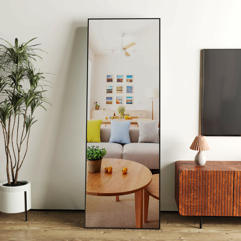 Aluminum Alloy Metal Frame Wall-Mounted Full-Length Mirror, Bathroom Vanity Mirror, Bedroom Porch, Decorative Mirror, Clothing Store, Floor-To-Ceiling Mirror