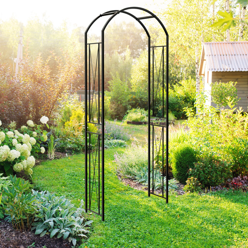 100cm W x 36cm D Metal Arbour in Black