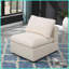 Module modulaire sans accoudoirs en chenille moderne beige avec structure modulaire en bois massif pour le salon