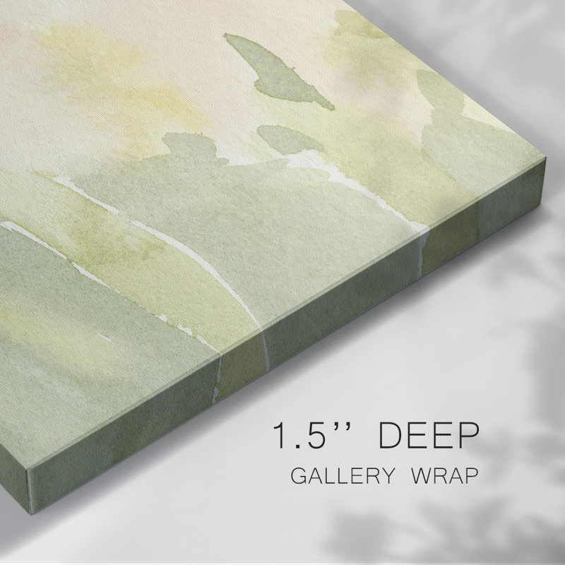 Verdant Floral Abstract II-Gallery Wrapped Canvas, 12" H x 18" W