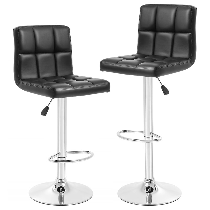 Tabouret pivotant à hauteur réglable Deneena, Noir