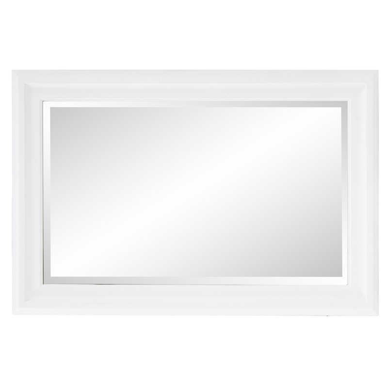 Mora Solid Wood Rectangle Mirror, White