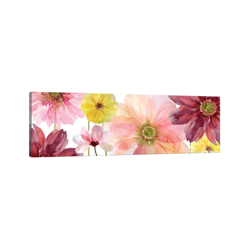 Pop Of Pink II by Carol Robinson - Panoramic Print on Canvas, Wrapped Canvas, 30.48 cm H x 91.44 cm W x 1.91 cm D