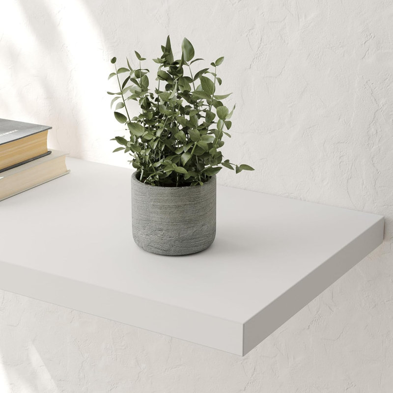  Large Floating Shelves for Wall Set of 2 Wooden Wall Shelves 30 in x 12.75 in x 2 in Room Decor Long Shelf with Invisible Wall Mount Bracket for Bedroom, Kitchen, Living Room, White
