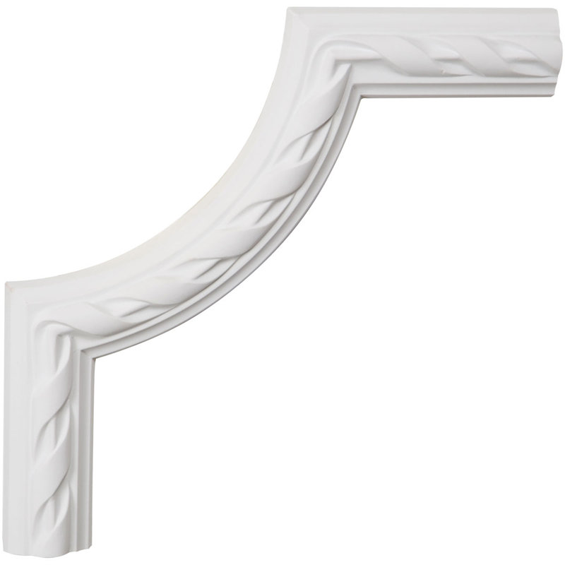 Panneau d'angle mouluré à panneau en acanthe l 10 po x H 10 po x P 3/4 po