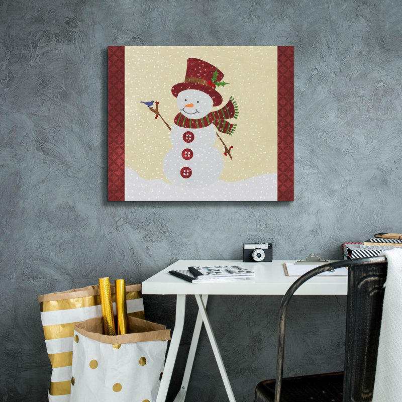  «Snowman 2» par Erin Clark, art mural sur toile, 24 po x 20 po